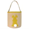 Cestini pasquali in tela da imballaggio Soffici code di coniglio Secchi Iuta Glitter Bunny Tote Regalo Porta uova Borse da caccia Regalo di Pasqua per bambini Nuovi 4 disegni DW5026