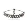 Punk Cool Hip Hop Blingbling Rhinstone Catena a maglie Cavigliere Bracciale Gamba Catena Spiaggia Piede Gioielli Charms