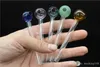 cheap mix colorful Pyrex Glass Oil Burner Pipe smoking Oil Burning Tube Pipe Glass Nail Pipe