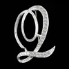 26 A-Z Crystal English Letter Brooch Diamond Initial Lepal Pins Brooches Badge Fashion Jewelry for Women Men Will and sandy gift