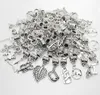 100 stks/partij alloymixed Vintage charms Hanger Big Hole Kralen fit Pandora Bedels Armbanden Ketting DIY Sieraden Maken