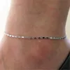 Simple Woman Anklets Casual/Sporty Gold Silver Color Chain Women Ankle Bracelet Jewelry T200714