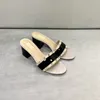 2020 design Leather luxury Slippers Slingback Pumps Ladies Sexy High Heels woman Shoes Fashion heel beach woman Rivet slippers size 35-40