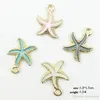 13pcs / lot Náutico Ocea esmalte Sea Starfish Shell Conch Hippocampus encantos colorido Oil gota pendente para acessórios Jóias DIY