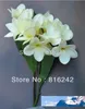 Riktiga touch blommor vit / rosa / fushia frangipani spray brud / bröllop buketter, 1pc med stem10 frangipani blommor
