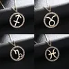 2020 Ny 18k guld zodiac tecken rund hängande halsband aries Gemini Libra 12 konstellation klassiska halsband diamant smycken