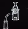 4mm Clear Bottom Quartz Banger 10mm 14mm 18mm Nail Avec Cyclone Spinning Carb Cap Lumineux Terp Pearl Ball Insert Pour Plate-forme pétrolière bong