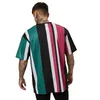 Men T Shirt Fashion Striped Loose Top Male O-neck Tops Tee Summer Short Sleeve T-shirt Cotton Tee Shirts Hip hop Tees Streetwear1