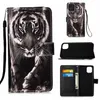 Kreskówka Portfel Skórzany Stojak Flip Flower Rose Tiger Cat Panda Butterfly Case dla iPhone 12 5.4 6.1 6.7