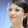 Transparent Face Shield Mask Pet Plast Clear Glasögon Ram Isolation Anti Fog Full Protective Masks