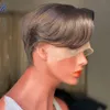 Alicrown Pixie Cut Wigs Short Bob Lace Front Human Hair Wigs Brazilian Lace Closure Wig Natural Color Non-Remy Middle Ration