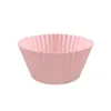 Wholesale Colorful Round Shaped Silicone Cake Baking Molds Cupcake Bakeware Maker Liners Tray Pastry Tools 2020 Hot Selling 7cm Muffin Cup
