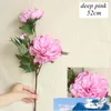 Vintage Silk Flower European 1 Bouquet Artificial Flowers Fall Vivid Peony Fake Leaf Wedding Home Party Decoration