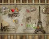 3d Wallpaper Paredes Simples Retro Torre Eiffel de Paris Fundo da parede Romantic Cenário decorativa Silk Mural Wallpaper