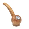 HORNET – Pipe à fumer créative faite à la main, avec bol en métal, Type coudé de 102MM, en bois naturel, petits tuyaux de tabac portables