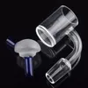 Flat Top 45 90 quartz banger domeless nails 4mm bottom short neck 10mm 14mm 18mm Male Female Colored Glass Carb Cap dab rig