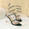 Fashion Women Sandals Female Rivet Stiletto Shoes High Heel Sequins Cozy Dress Sexy Party Sandalias Shoe