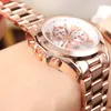 Лучший бренд Роскошные женские часы из розового золота Водонепроницаемые часы с календарем Уникальные кварцевые деловые деловые часы для женщин Золотые женские часы CX200228j