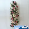 Arc artificiel rangée de fleurs bricolage pivoines en soie Rose rangée de fleurs artificielles pièce maîtresse de mariage toile de fond décorative 100*25 cm