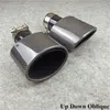 1 piece Top quality Oval Style Carbon fiber Exhaust pipe Muffer tip Car Universal Glossy Black Stainless Steel Tail Tips