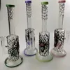 Einzigartige Glaswasserbongs Shishas Black Spider 13,4 Zoll Pyrex Oil Dab Rig Raucherzubehör (zufällige Farbe)