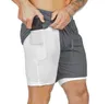 Двухслойные быстрые сухие шорты фитнес упражнения бегуны брюки летние мужчины бегущие брюки одежда будут и песчаный подарок