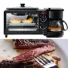 Kommersiella hushåll Electric 3 i 1 Breakfast Mothing Machine Multifunktion Mini Dropp Coffee Maker Bread Pizza Vven Frying Pan Toaster