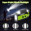 Lampada solare Radio Emergenza AM / FM / WB Manovella USB con torcia a LED Power Bank 4000mAh