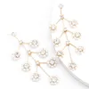 2020 mode nouveau Design minimaliste or longue branche perle boucles d'oreilles perle fleur balancent boucles d'oreilles femme