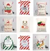 Groothandel 50 stks / partij Grote Santa Sacks Trekkoord Kerstcadeau Wrap Canvas Sack Gift Bag Nieuwe Collectie 50x70cm voor Kids SN1594