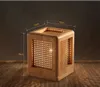 Creative Fashion Square Wooden Desk Lamp . Perforated E27 Contracted Personality Bed Room Wood Table Lamps