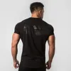 Ny Summer Fashion Alphalete Kort ärm T-shirts Bodybuilding and Fiess Mens Gym Kläder Träning Bomull T-shirt Män