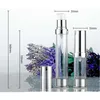 Empty 5ml 10ml 15ml 20ml 30ml Airless Bottles Clear Airless Vacuum Pump Lotion Bottle with Silver Cap Packaging Bottle