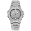 Ice-out bling diamante relógio para homens mulheres hip hop masculino relógios de quartzo banda de aço inoxidável relógio de pulso de negócios homem unissex presente cx2239g