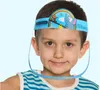 DHL 3-5 días Niños Escudo facial de dibujos animados Aislamiento antivaho Máscara protectora para niños Transparente PET Salpicaduras Gotas Cubierta para la cabeza fy8096