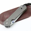 2020 CR Knives Большой карманный складной нож Sebenza 21 D2 Tanto Point Stone Wash Blade CNC TC4 Ручка из титанового сплава с кожаной оболочкой