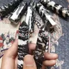 10Pcs Natural Black & White Marble Zebra Jasper Crystal Rock Carved Gemstone Tower Point Wand 6 Facet Healing Power Reiki Obelisk Generator