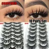 10Pairs 3D Mink Volume Thick False Eye Lashes Wispy Cross Fluffy Extension Eyelashes Extension Beauty Eye Makeup Tools6901992