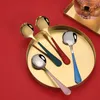 Round spoon soup spoons Dessert spoon Stainless steel cutlery Flatware Ice Cream Dessert Rice Salad Dinnerware drop ship