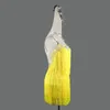 Bühnenkleidung 2021 Frauen Latin Dance Kleid Gelber Fransenrock High-End Benutzerdefinierte Erwachsene und Mädchen Show Wettbewerb Anzug Professionelle Kleidung1