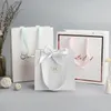 Chiny Producenci Spersonalizowany Luksusowy Boutique GiftBag Opakowanie Niestandardowe Pink Papier Dziękujemy Torby Prezentowe z Drukuj logo