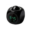 LED-projektionsklocka Talking Alarm Voice Clock Digital Tid Temperatur Display Vit / Svart Färger 80 * 80 * 100mm Partihandel LZ0435