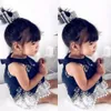 2019 Infant Newborn Baby Girl Sleeveless Halter Lace Patchwork Lovely Fashion Romper Jumpsuit Dress Clothes Summer Playsuit9888181