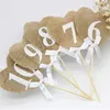 Jute Number Top Sticker Decoration Hanging LOVE Shape Hold Wedding Holiday Party Hanging Decoration Bunting Banners yq02131