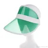 Anti-UV Sommar Sun Visor Cap Women Men Färg Transparent Tomt Topp Plast PVC Solskyddsmedel Hat Cykel Solskydd Sport Tillbehör