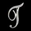 26 A-Z Crystal English Letter Brooch Diamond Initial Lepal Pins Brooches Badge Fashion Jewelry for Women Men Will and sandy gift