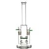 Hookahs podwójne połączenia Bong Honeycomb Glass Glass Water Bongs Perc Dab Rig Oil Rurki palenia zielony klasyczny projektant Nowy