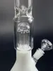 Bongs de água de vidro branco/azul Cachimbos de água 14 polegadas Queimador de óleo Dab Rigs 18 mm Tubos de junção fêmea para Shisha Chicha