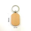 Portachiavi in ​​legno creativo Keychain Catene rotonde rotondo Square Rettangolo Forma Blank Legno Portachiavi Portachiavi DIY Regali IIA247