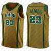 NCAA Ohio State Buckeyes Lebron 6 James Basketball Jersey Irish High School Space Jam 2 Tune Squad Antracite 2021 Alternate Throwback 90s Jersey